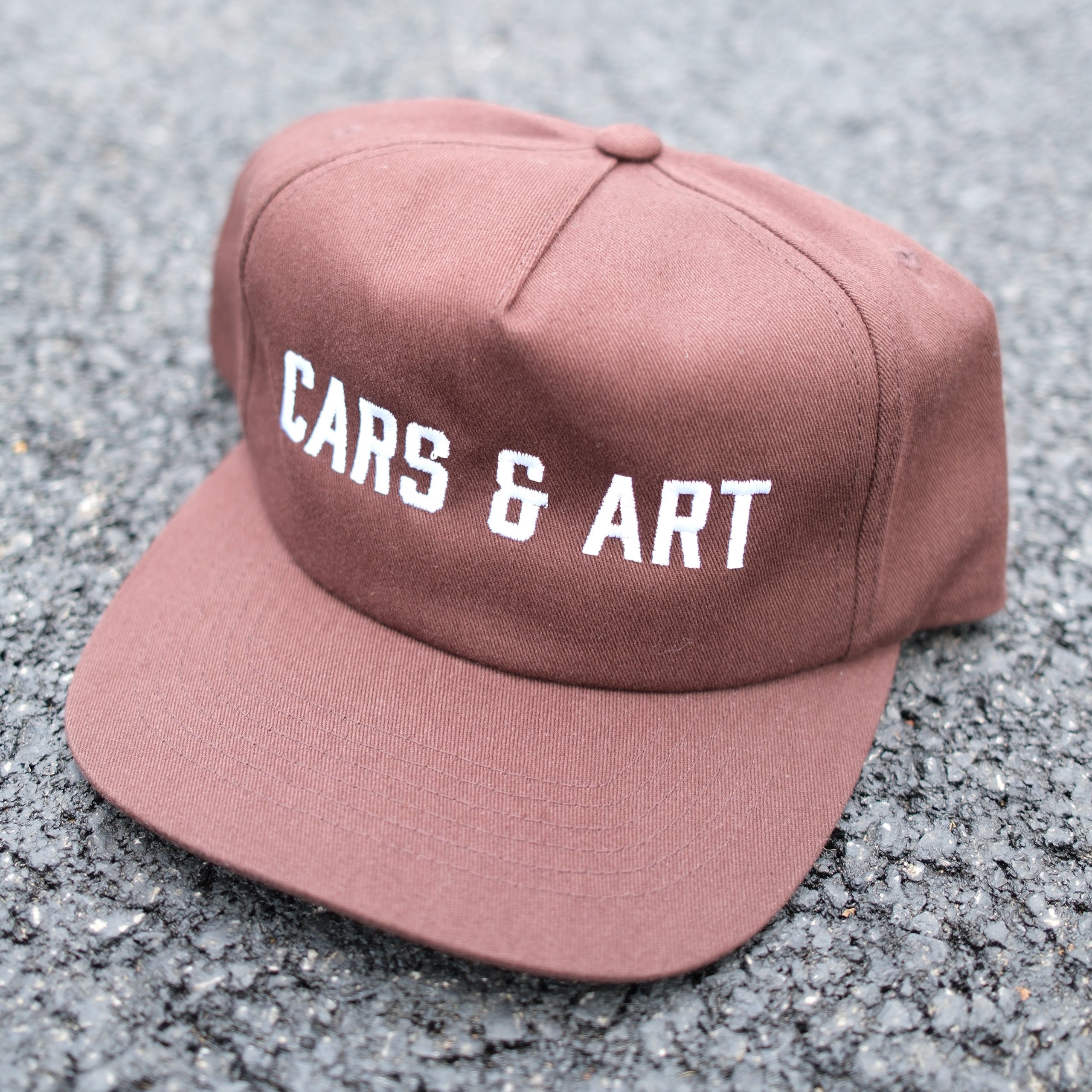 Brown hat with Cars & Art
